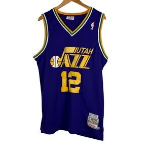 John Stockton #12 Utah Jazz NBA Mitchell Ness 1985-86 Hardwood Classic Jersey 48